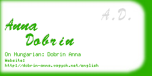 anna dobrin business card